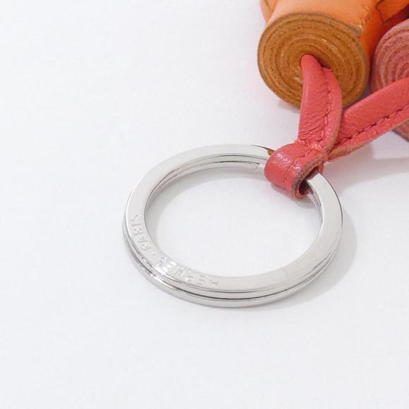HERMES Feu Rose Jaipur Agneau Milo Key Ring - Picture 4 of 4